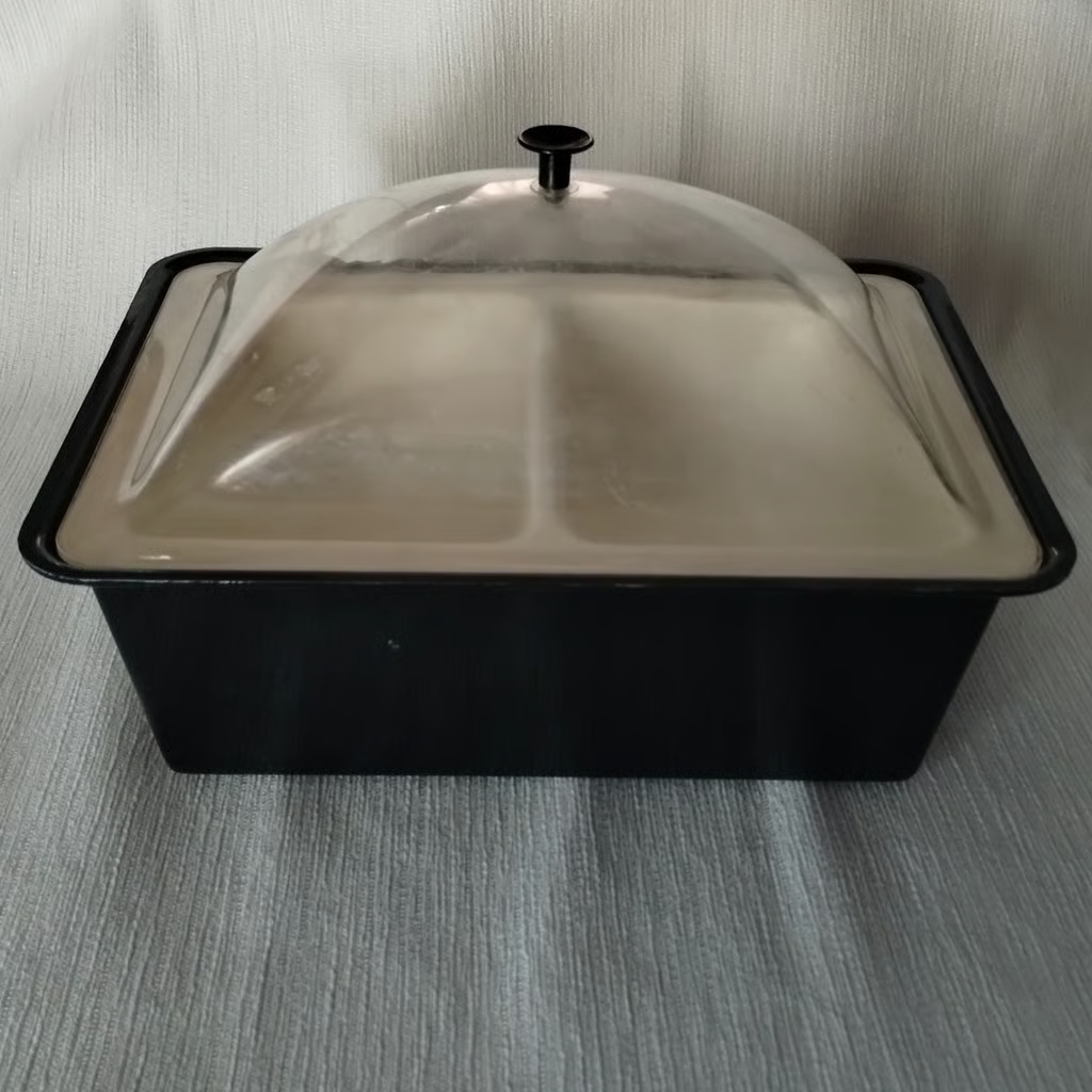 Vintage Retro MCM 2 Sided Lucite Dome Food Serving Chiller Station Dish 60s 70s