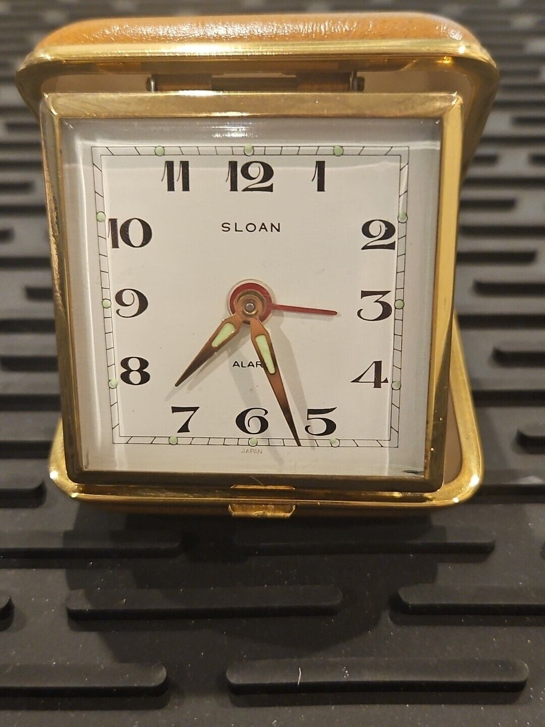 Sloan Travel Alarm  Clock Vintage Brown Forest Hills Transfer Pittsburgh Pa Work