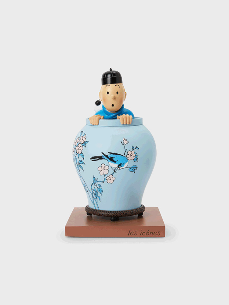 HERGE TINTIN Vase Blue Lotus Figure Limited Edition Authentic Goods