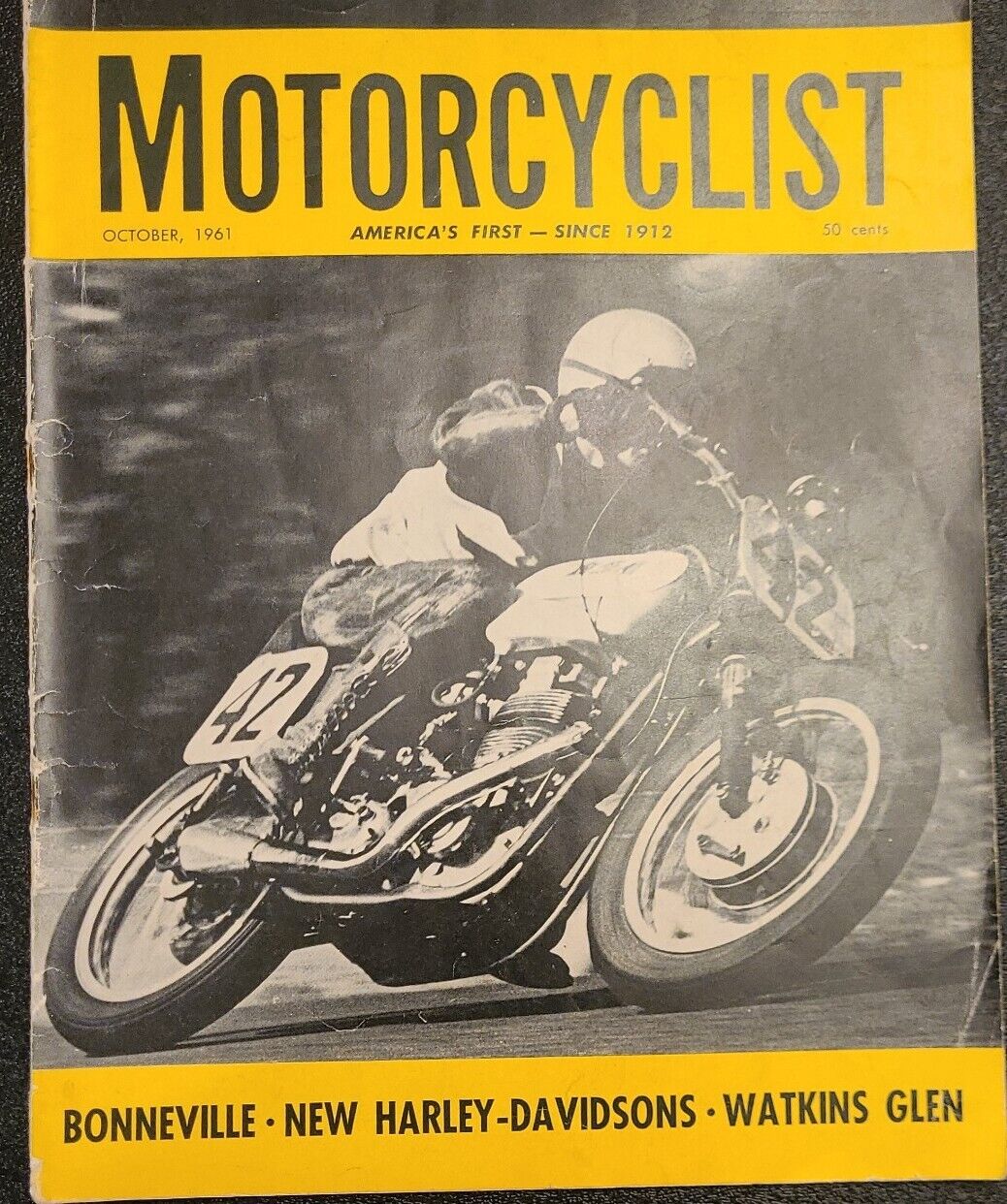 MOTORCYCLIST MOTORCYCLE MAGAZINE, OCTOBER 1961 CARROLL RESWEBER HARLEY-DAVIDSON