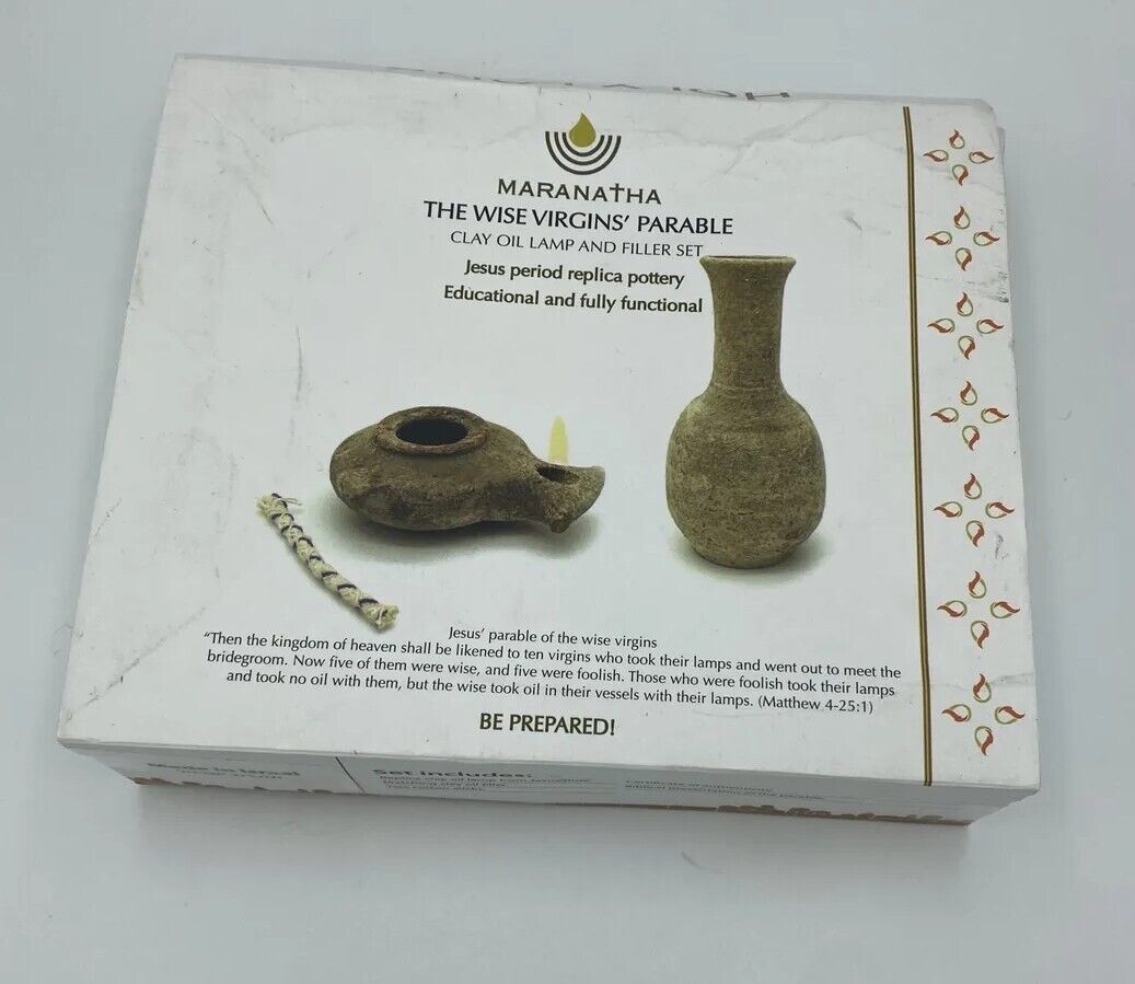 Maranatha The Wise Virgins Parable Clay Oil SetAncient Biblical Antique Replica 