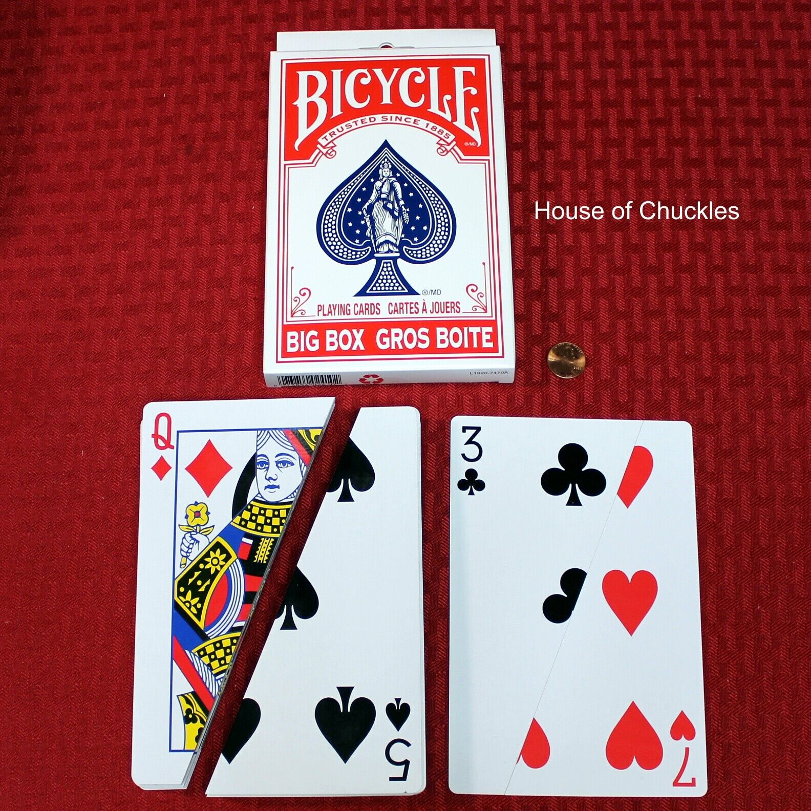 Comedy Split Deck, Jumbo Big Box Gros Boite Bicycle Red Back - Magic Card Trick