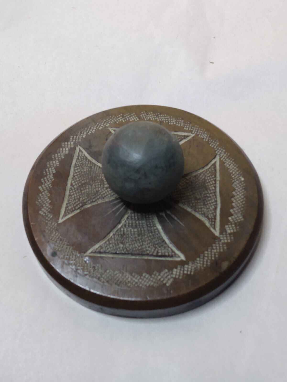 Antique German Napoleonic Cannon Ball Iron Cross Paperweight 