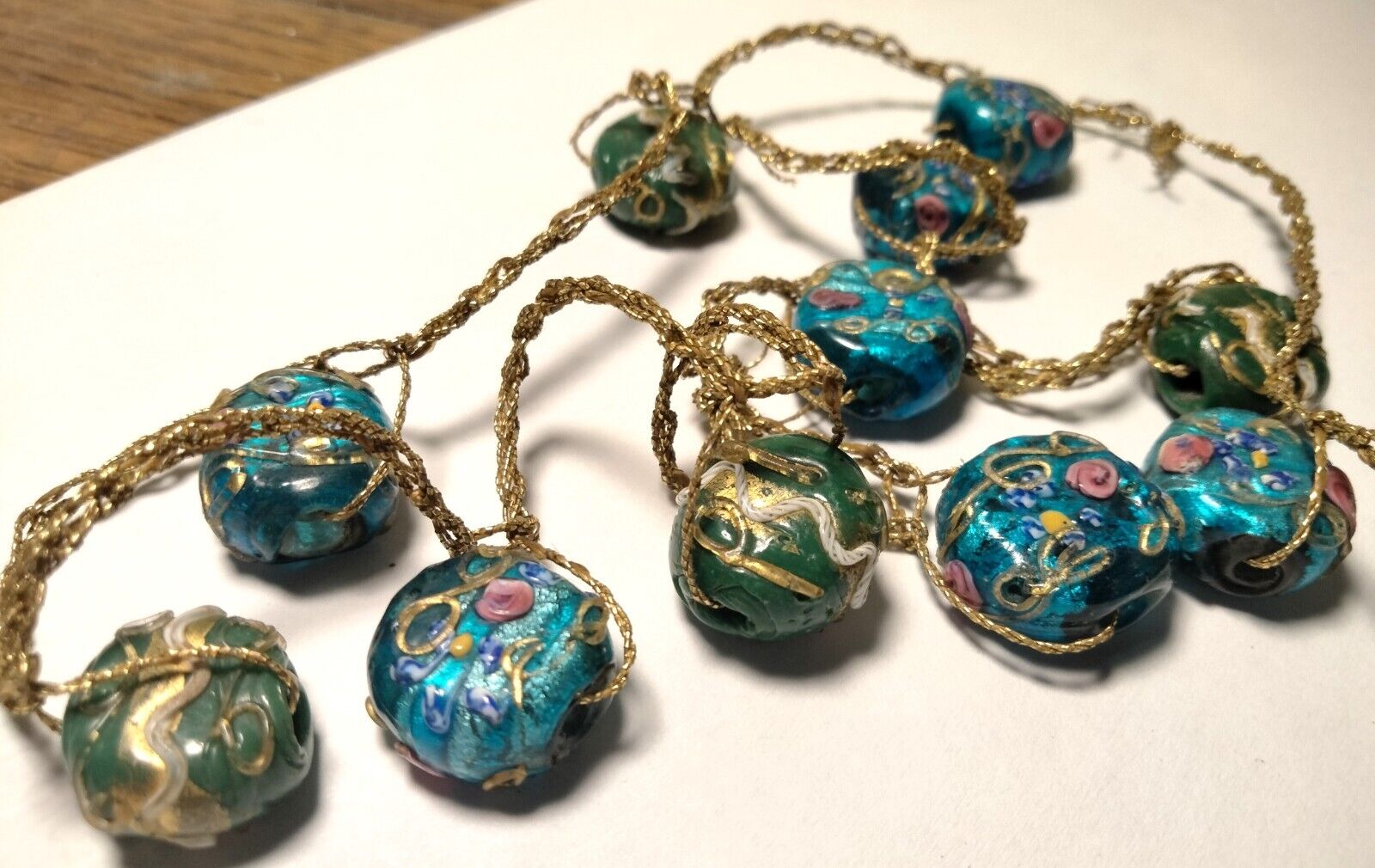 Rare Antique Venetian Fancy Beads Beaded Necklace