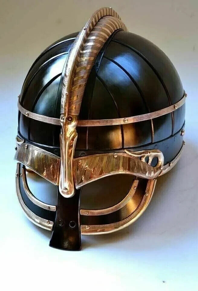Helmet 20 Gage Steel Medieval Vendel Viking Helmet Knight Armor Brass HelmX-MASS