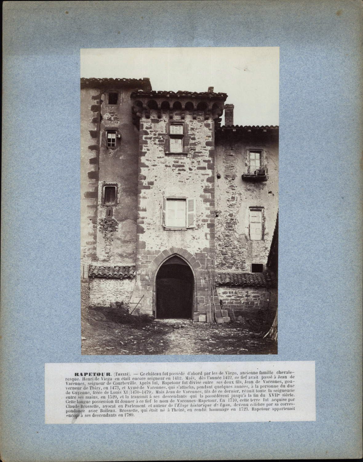 France, Theizé, Château de Rapetour vintage print print period print 31.5