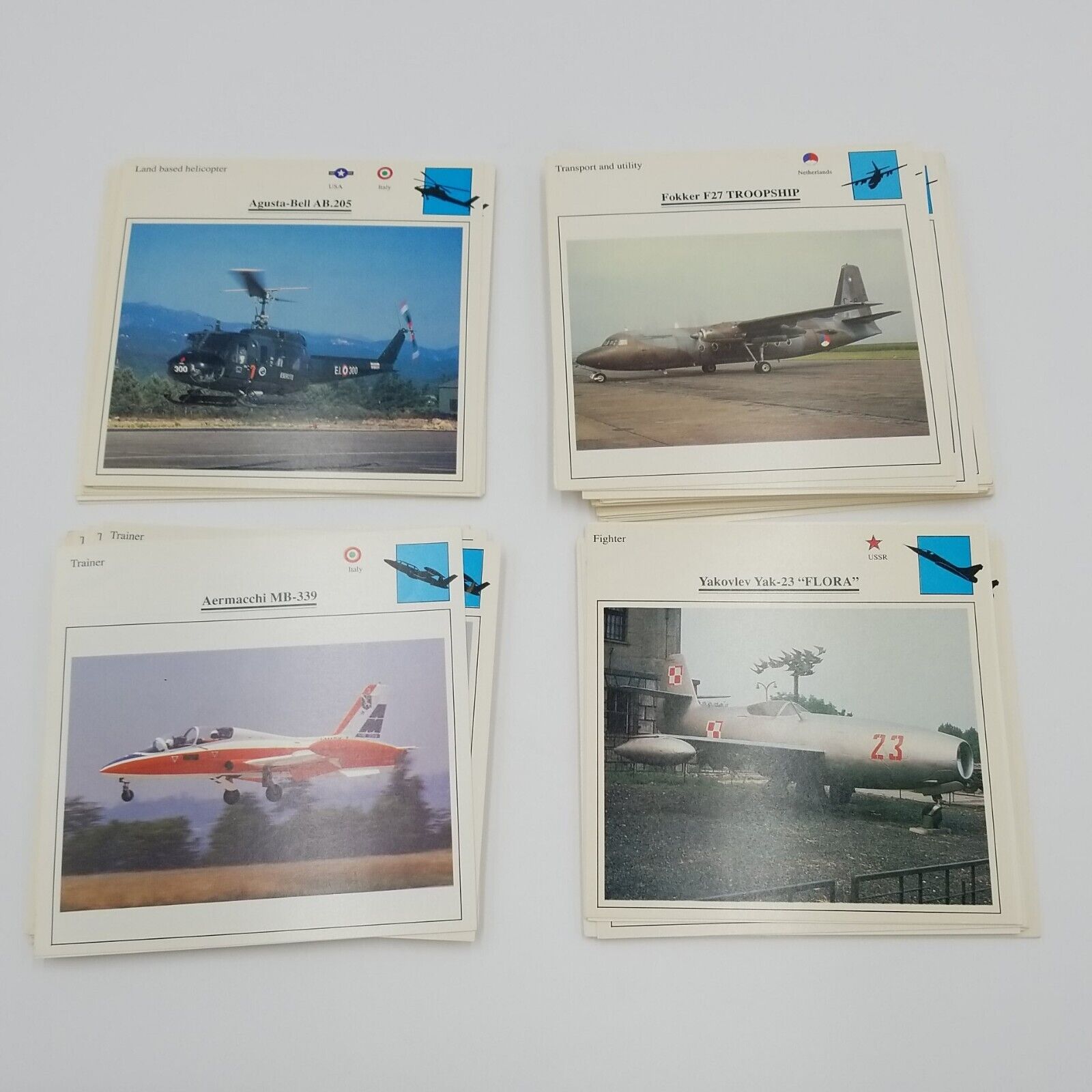 Vintage Aviation Cards Lot of 97 Cards Military Aircrafts 1988/90 Edito-Service