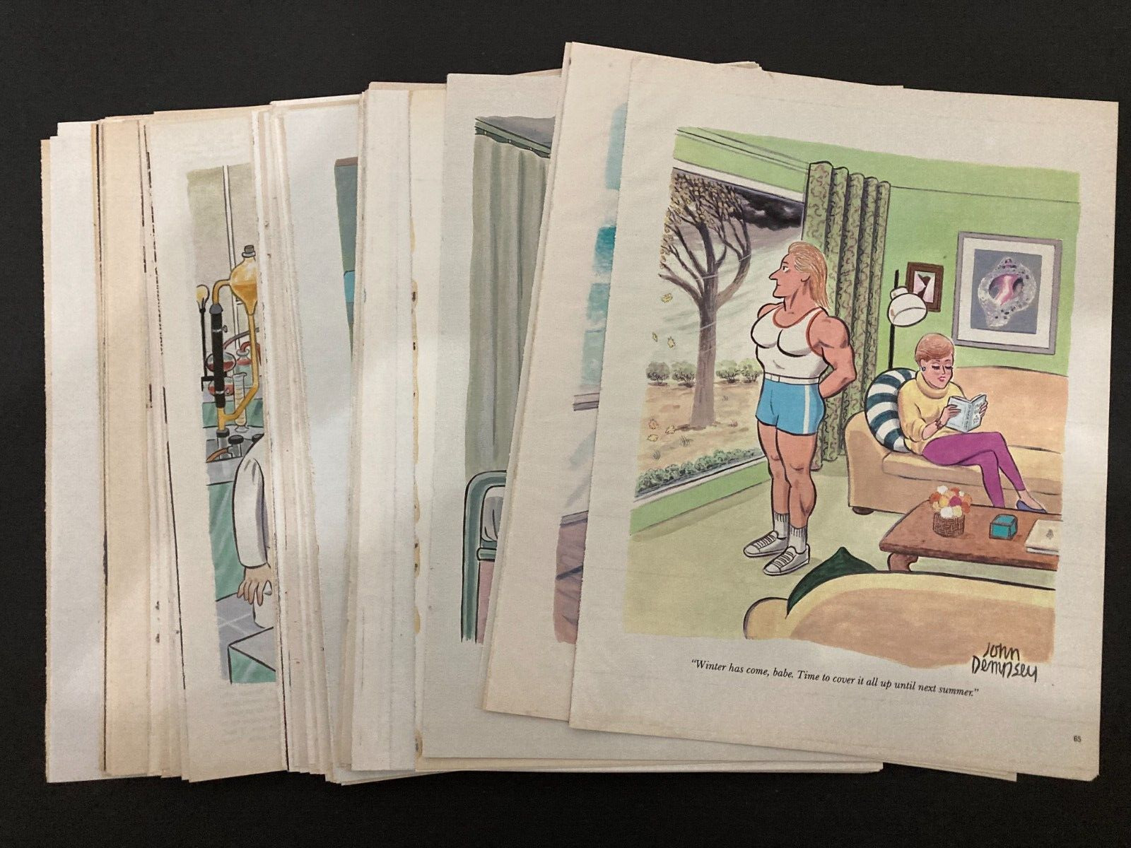 Huge Lot of 230 Vintage John Dempsey Cartoons Comics From Playboy Magazine