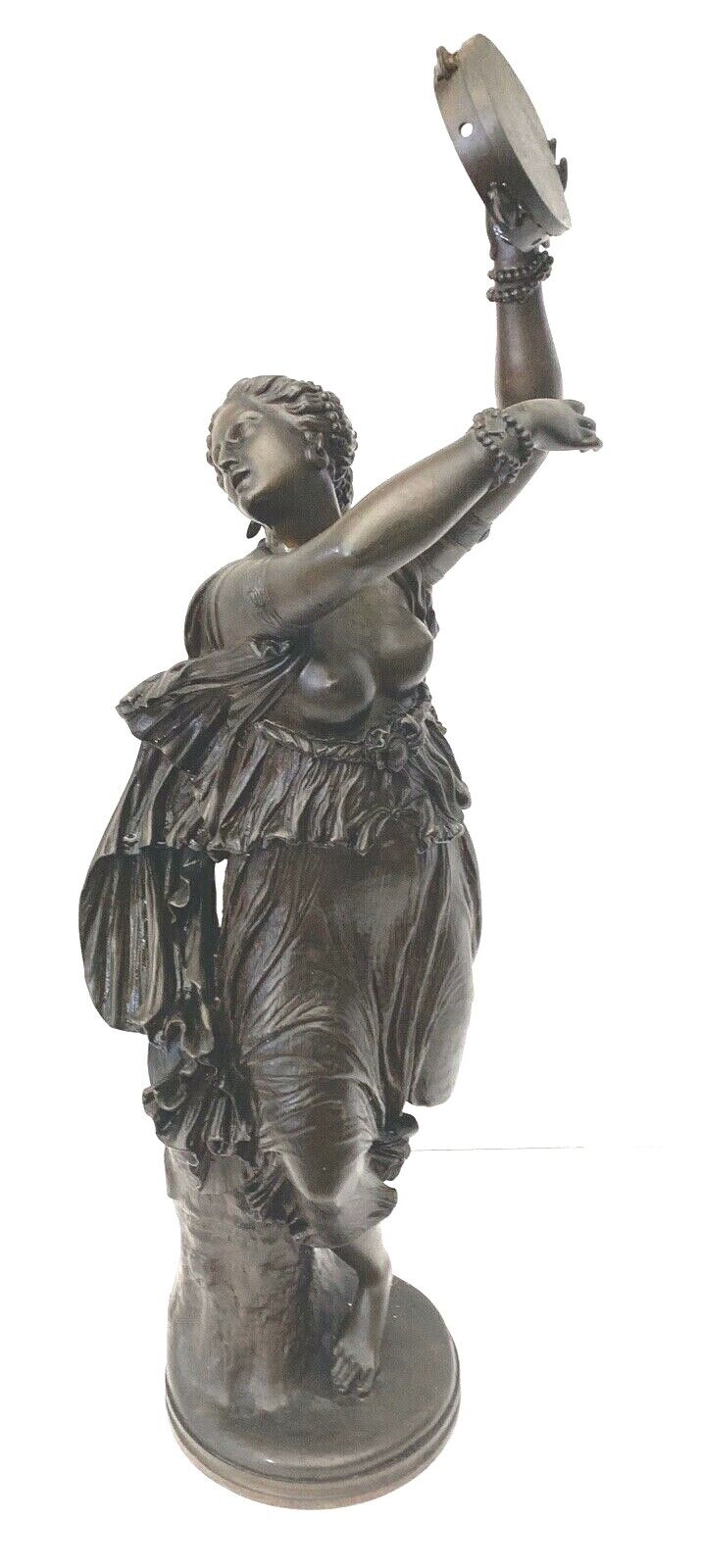 AN IMPORTANT Jean Clesinger Circa 1858 Barbedienne 22\'\' Bronze Dancer Statue 