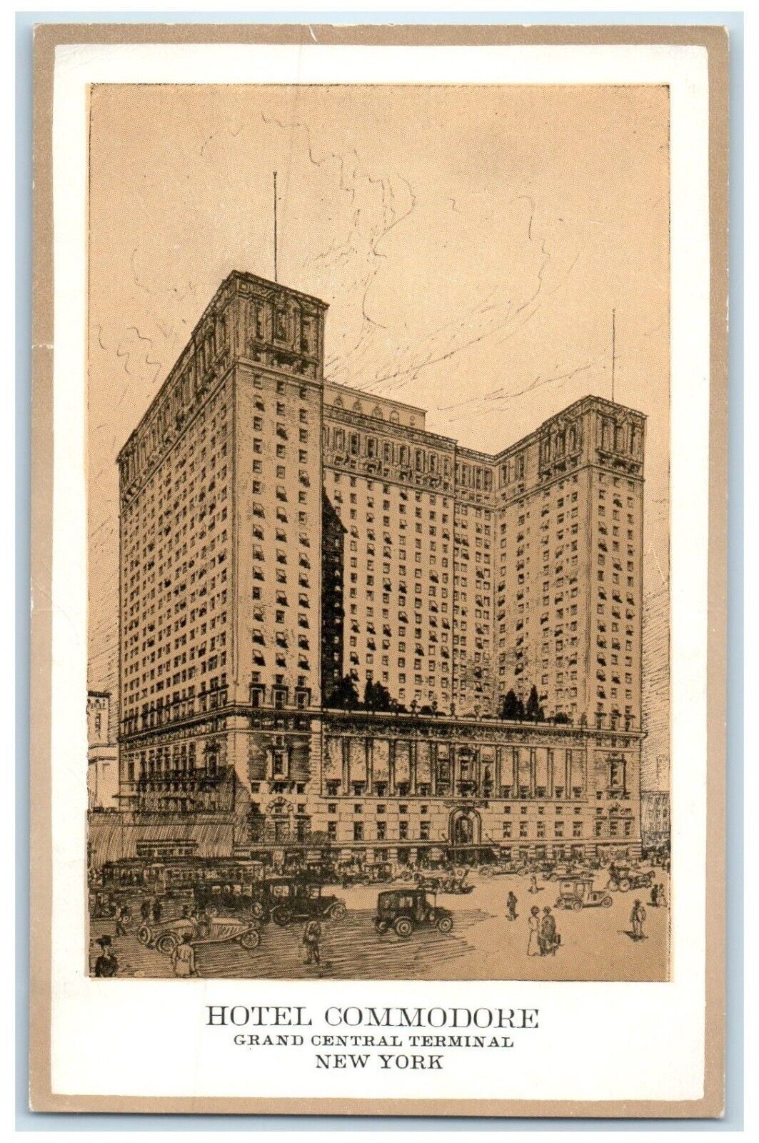 c1930\'s Hotel Commodore Grand Central Terminal New York NY Vintage Postcard