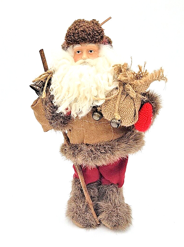 Santa Claus Mountain Rustic Christmas Figurine Decor GREAT for Outdoor Lovers