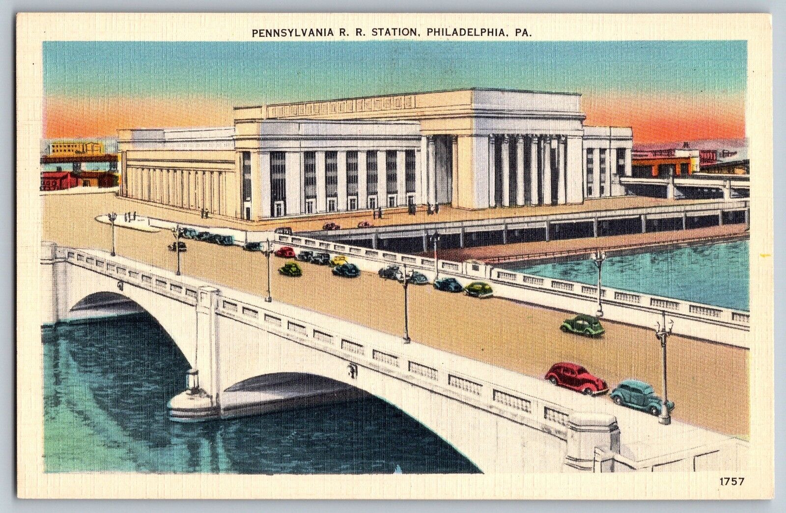 Philadelphia, Pennsylvania - Pennsylvania Railroad Station - Vintage Postcard