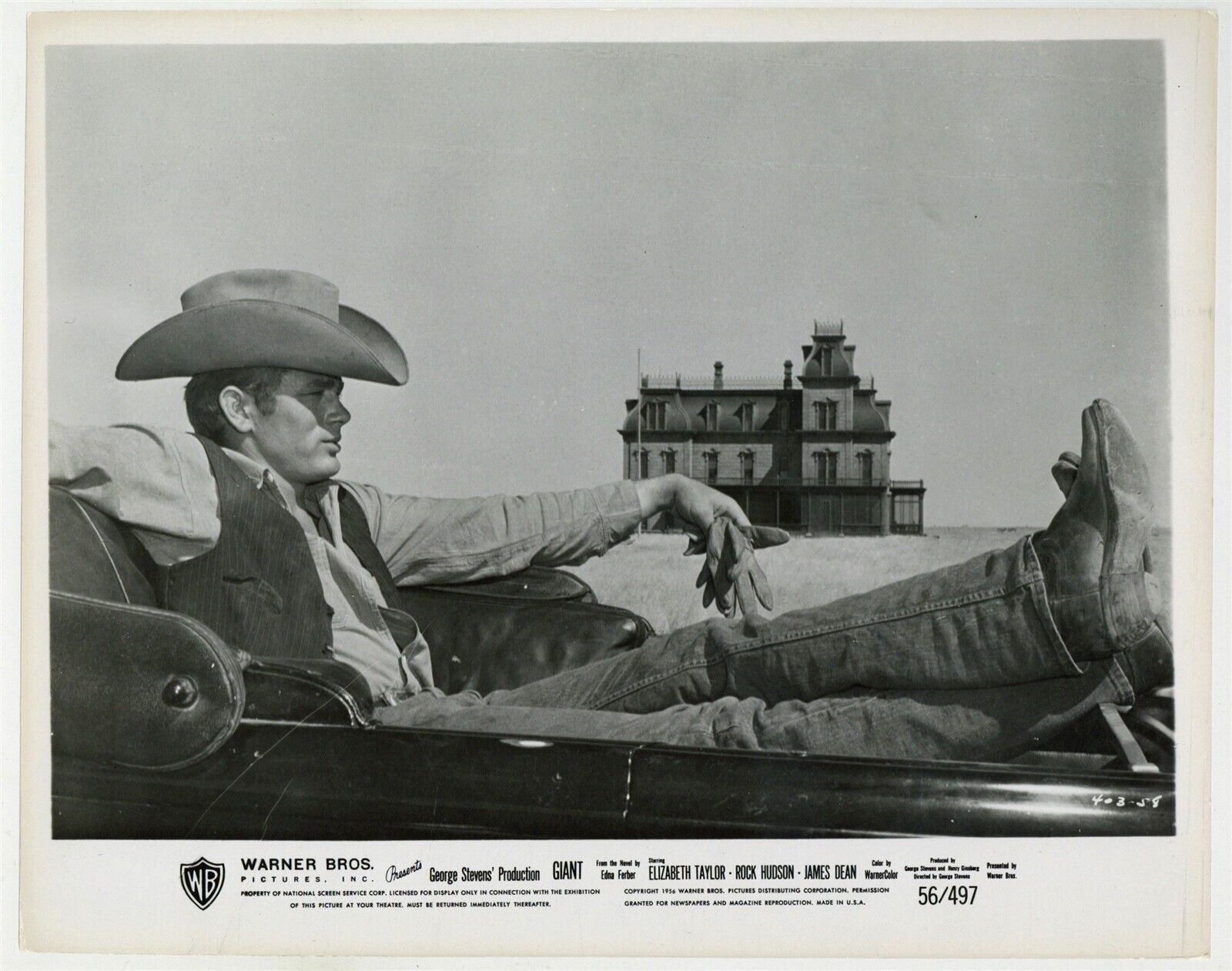 James Dean 1956 Iconic Rebel Cowboy Pose 8x10 Original Photo Giant Warner J11030