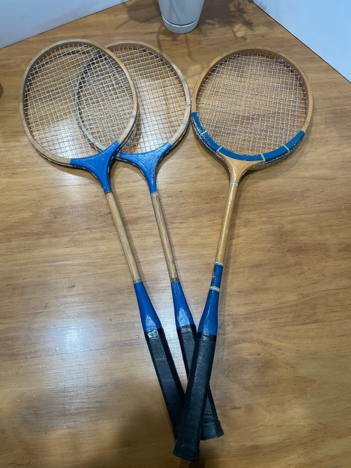 Lot of 3 Vintage Wood Badminton Rackets Retro Victoria & Stardom