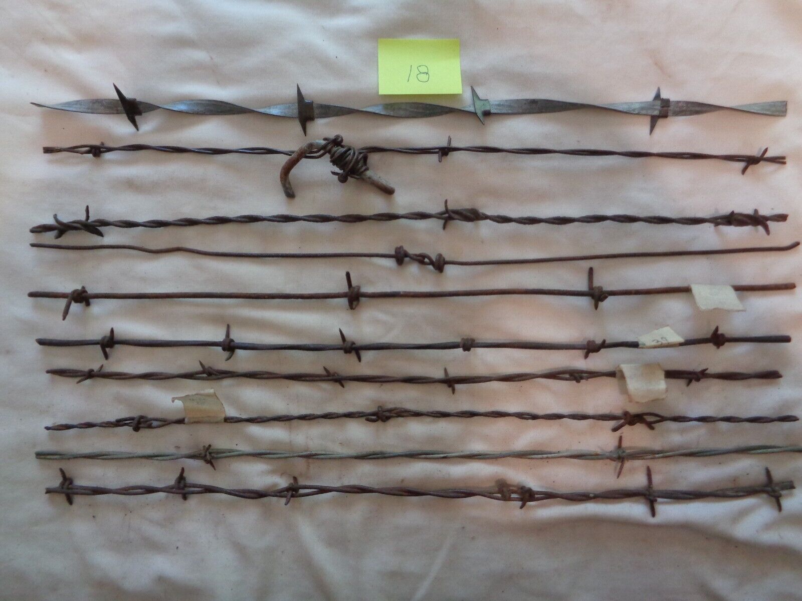 Antique Barbed Wire, 10 DIFFERENT  PIECES, great staarter group, #Bdl 18