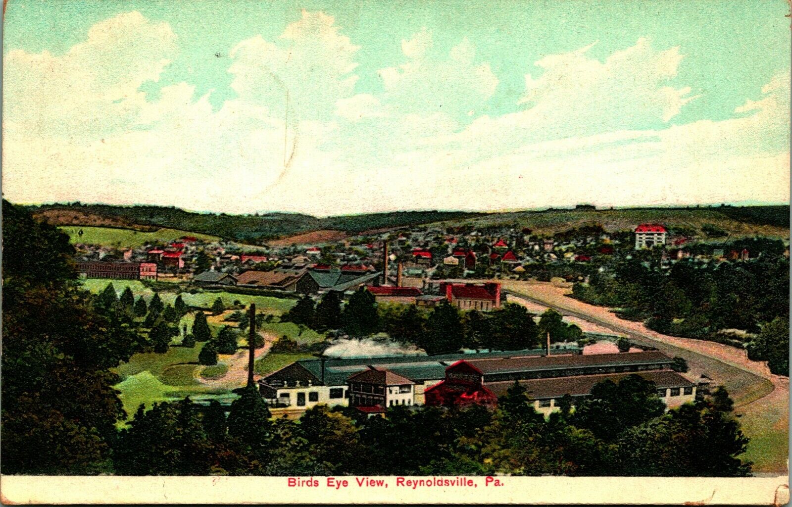 Birds Eye View Reynoldsville Pennsylvania PA 1909 DB Postcard