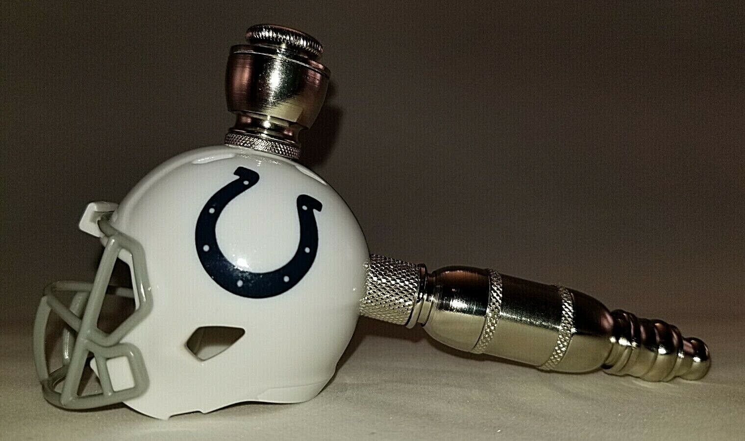 INDIANAPOLIS COLTS FOOTBALL HELMET SMOKING PIPE LARGE STRAIGHT DESIGN