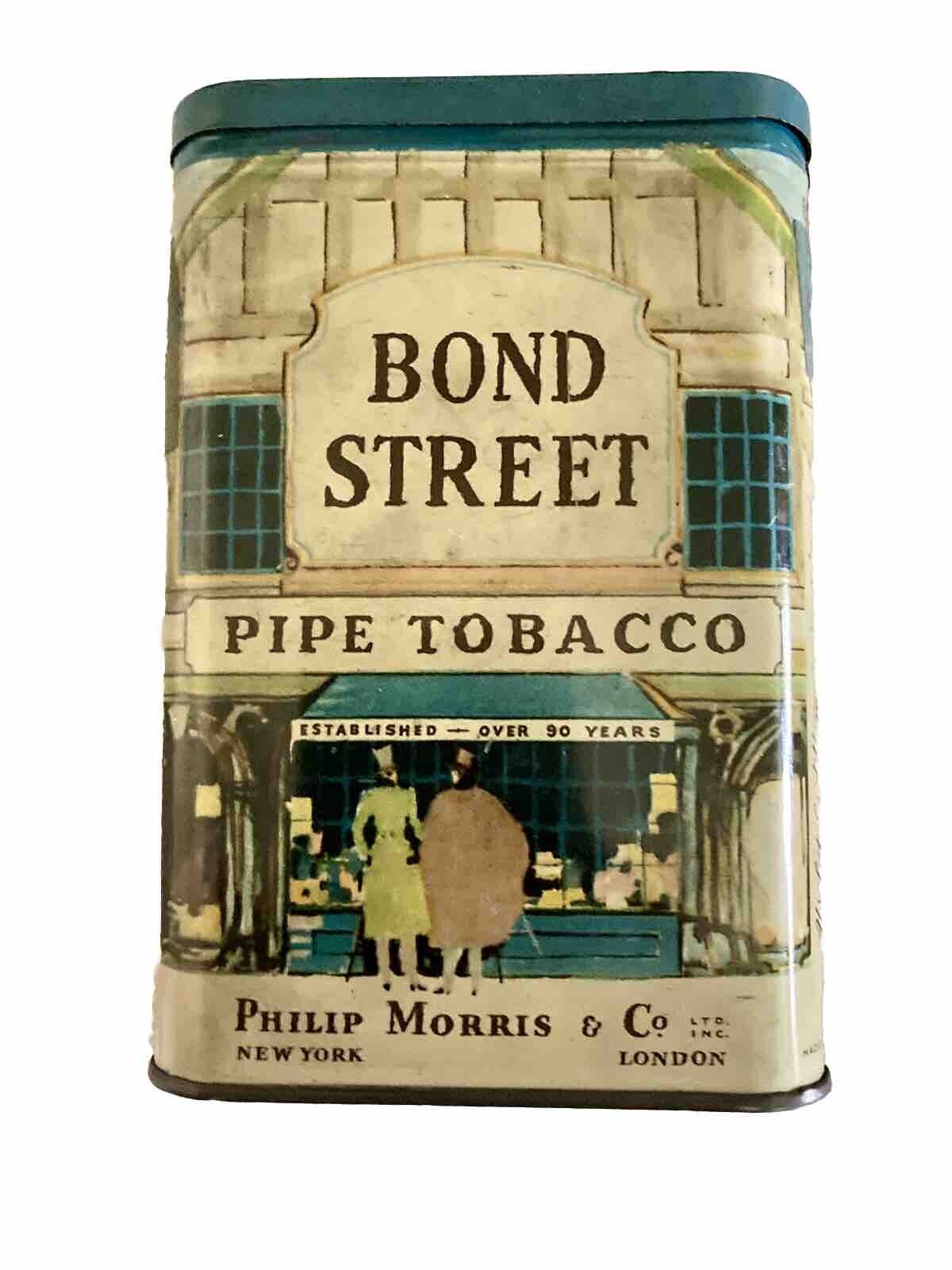 Vintage Philip Morris Bond Street Pipe Tobacco Vertical Pocket Tin