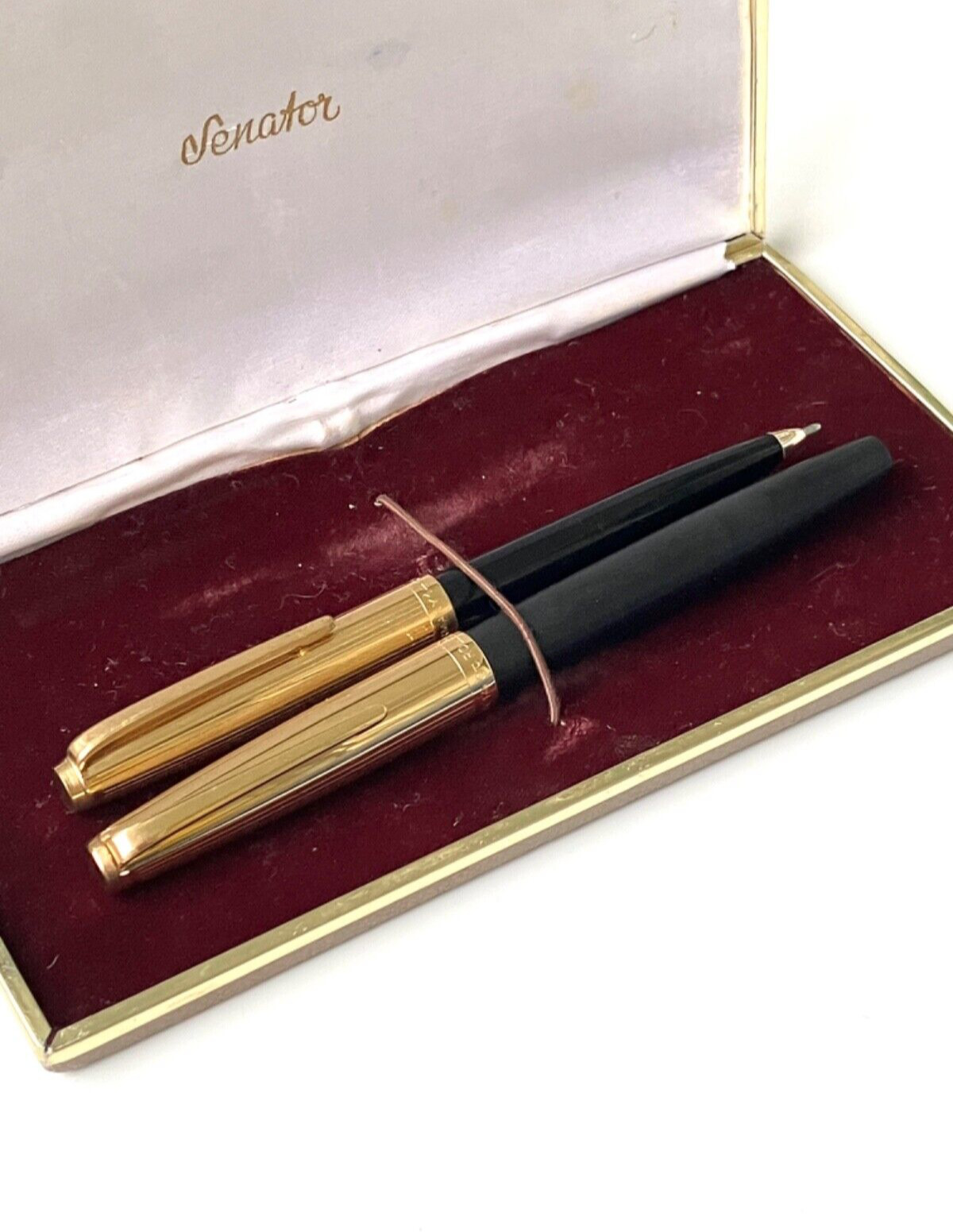 Vintage Senator Fountain Pen 14K & Ballpoint Pen Set; Box