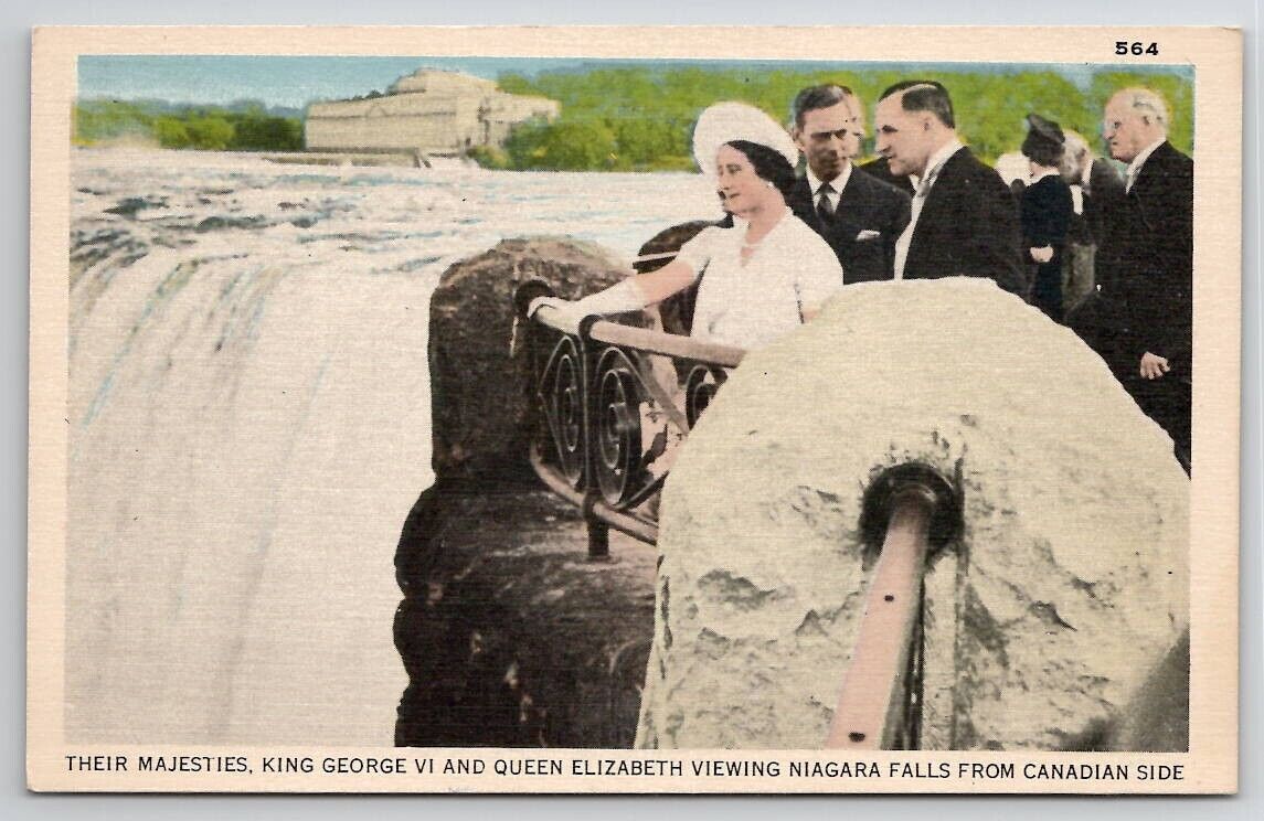 Their Majesties King George VI Queen Elizabeth At Niagara Falls Postcard R23