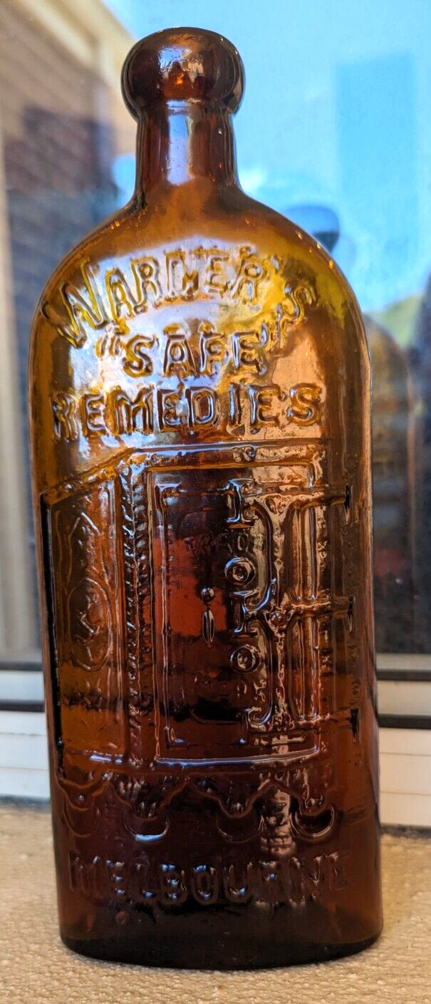 Rare WARNER\'S SAFE REMEDIES MELBOURNE Australia\'s Rarest Pint Warners Bottle