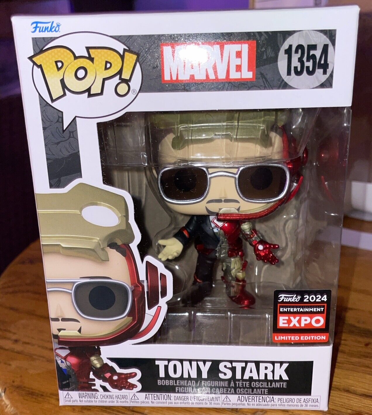 Funko Pop  Marvel: TONY STARK #1354 C2E2 Shared Exclusive IN HAND + Protector