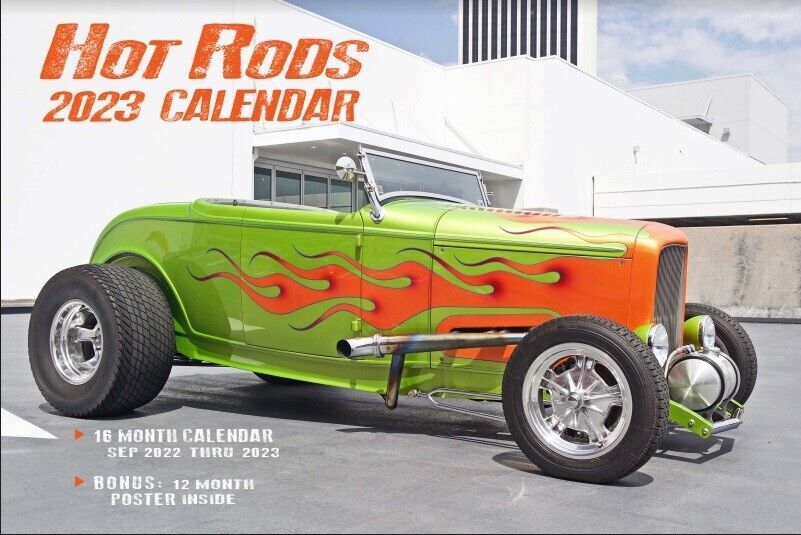 CHEAP GIFT  HOT ROD CARS 2023 WALL CALENDAR MSRP $25.99 ford chevy dodge