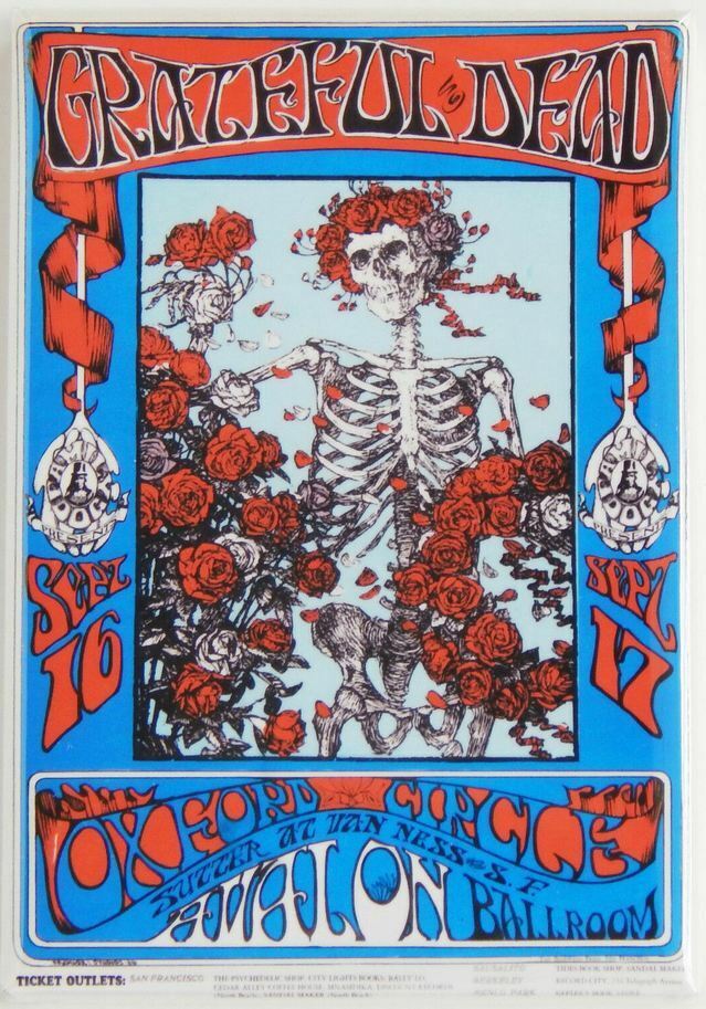 Grateful Dead Skeletons and Roses MAGNET 2\