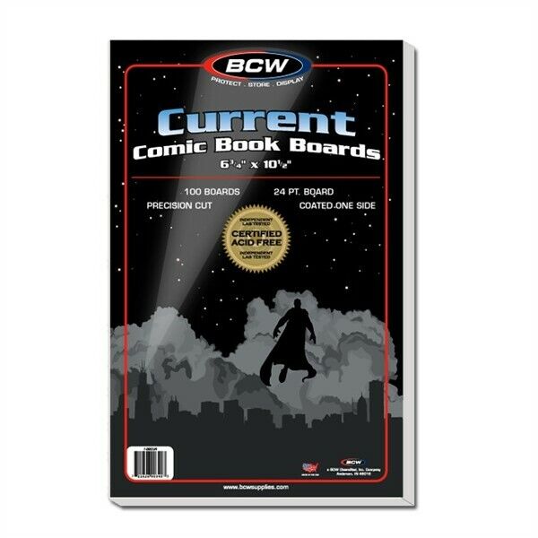Case /1000 BCW Current / Modern Comic Book Backing Boards Acid Free White Backer