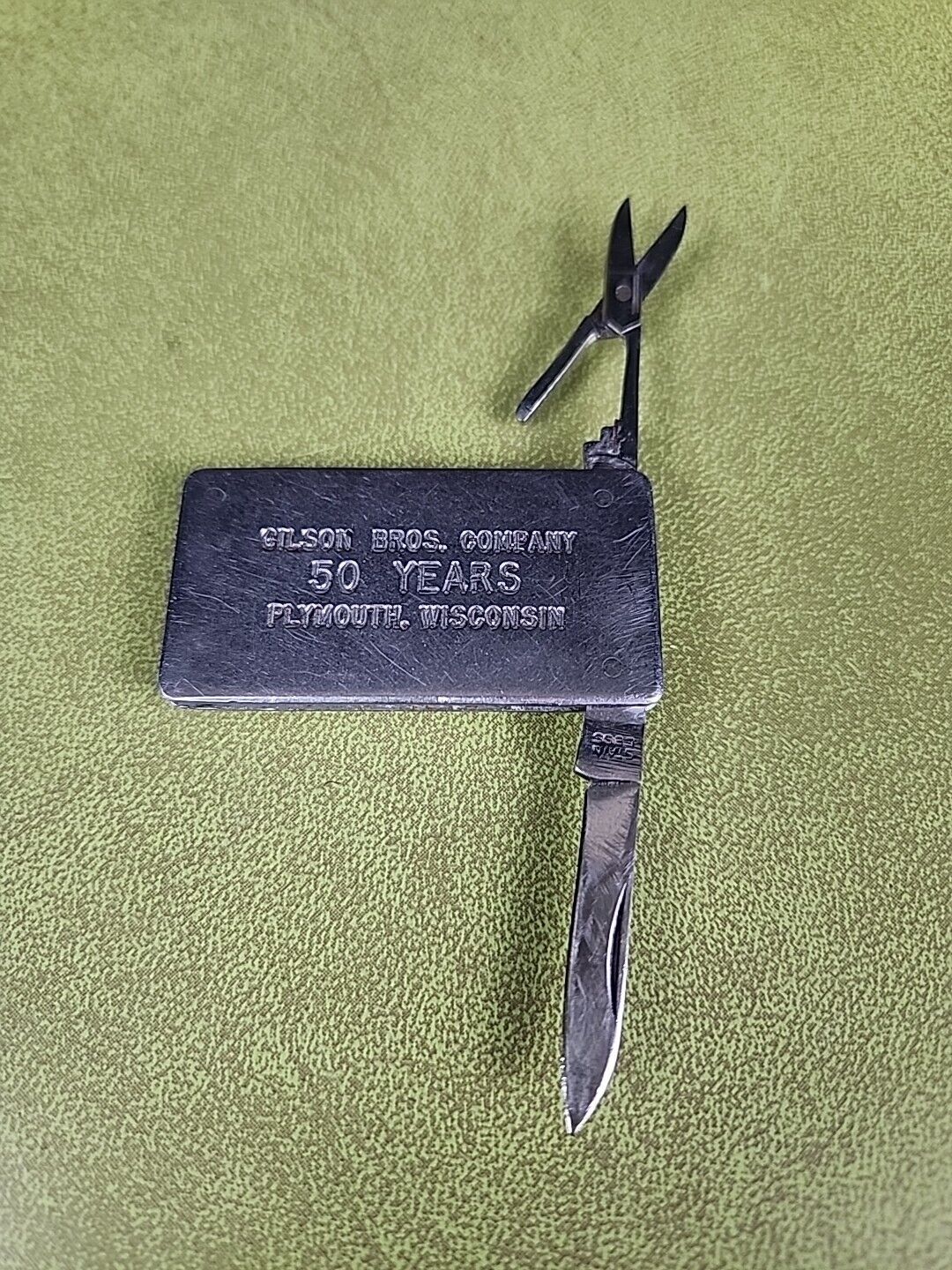 Gilson Bros Company 50 Years Money Clip Pocket Knife Plymouth Wisconson M1