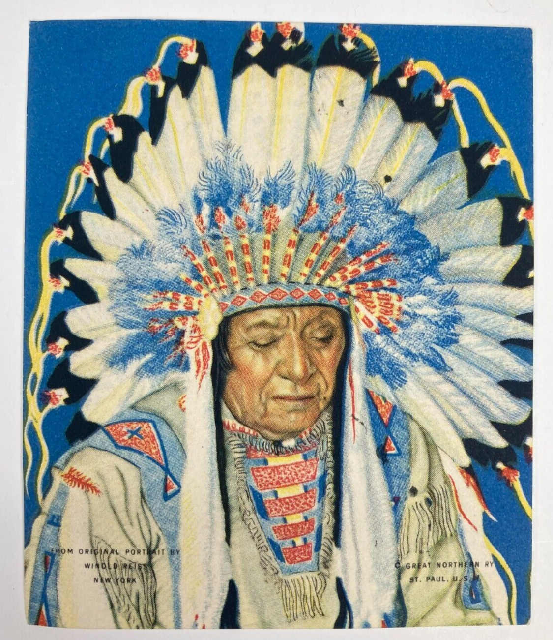 Winold Reiss Trade Card Phillips Bread Homegun Blackfoot Native American Tribe C