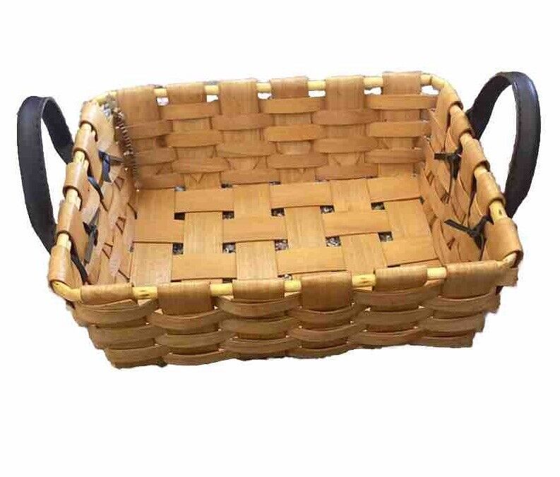 Handmade Antique Oak Splint Basket~Ozarks  primitive Estate Old Basketry