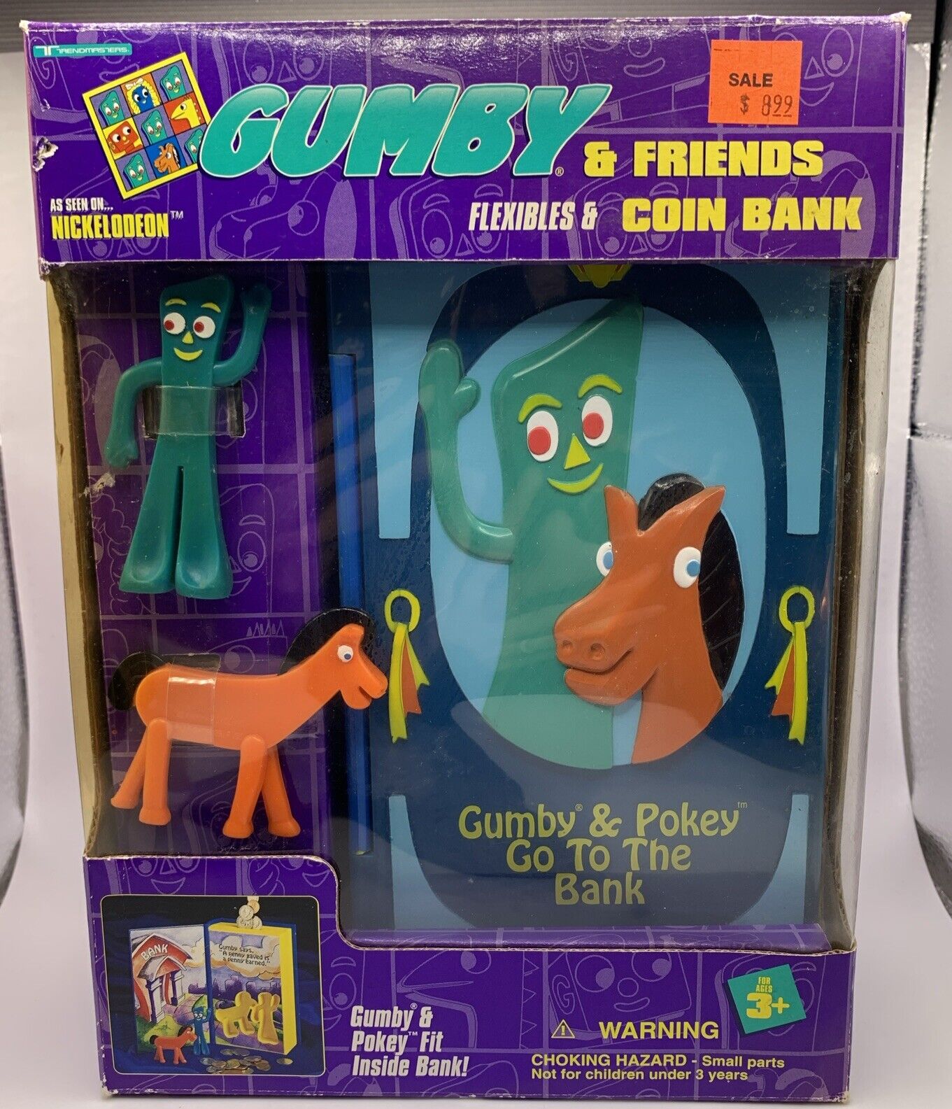 Adventures of Gumby &Friends Coin Bank With Flexible Figured - In Box - 1995