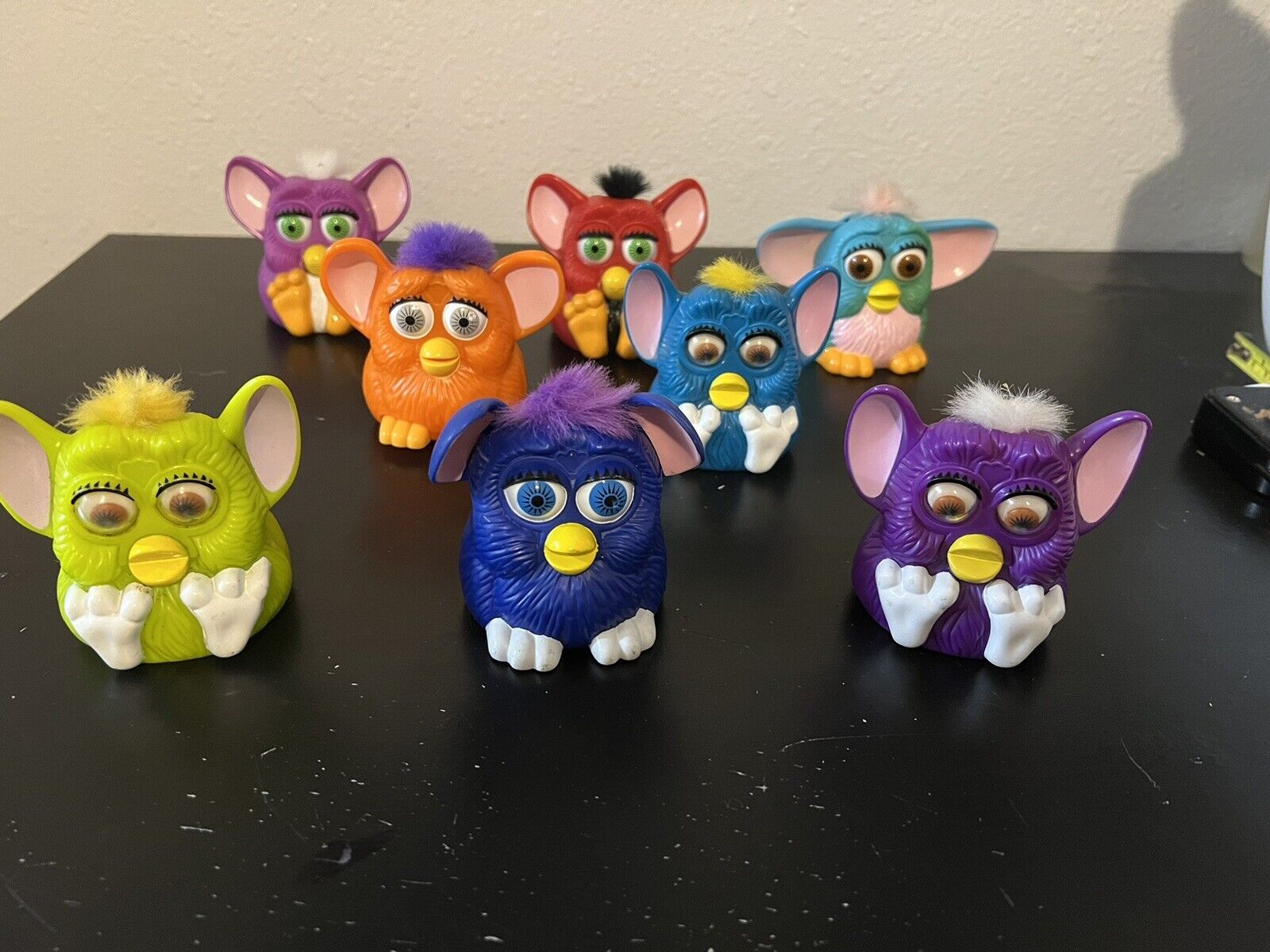 Vintage 1998 McDonald’s Toy, Furby, Lot of 8, Multiple Colors, 3” tall