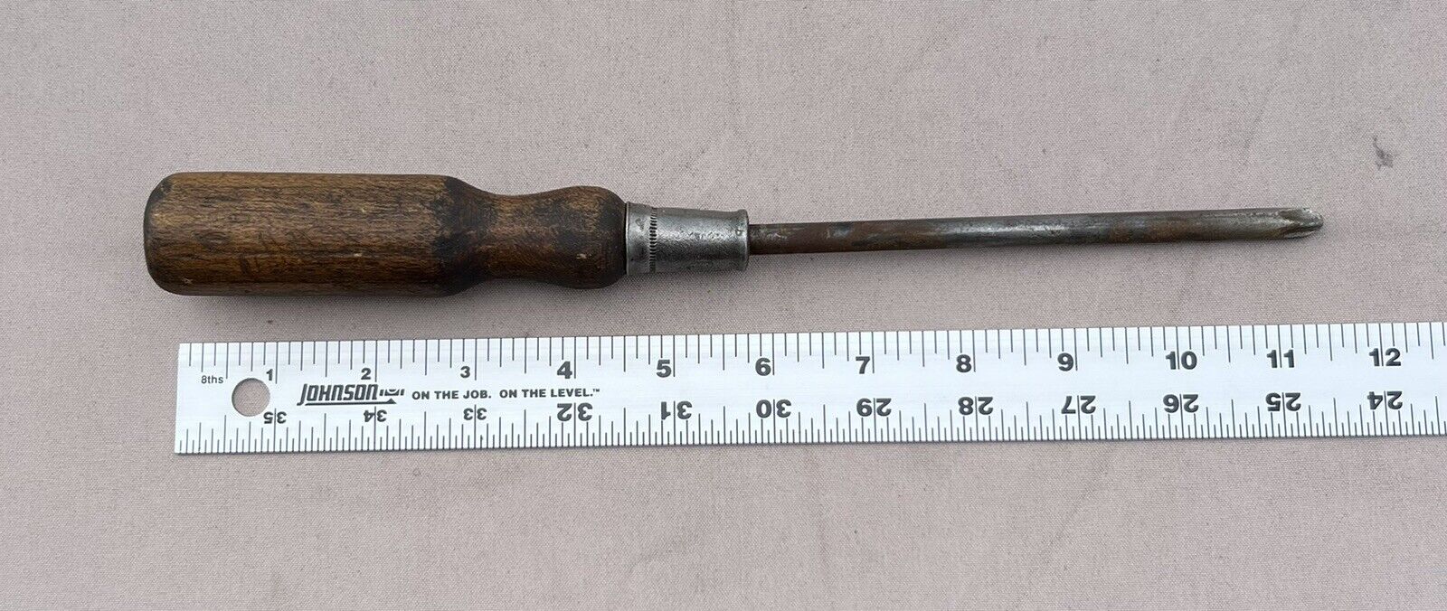 Vintage 11.5” Phillips Screwdriver Wood Handle P1 Phillips Made In USA