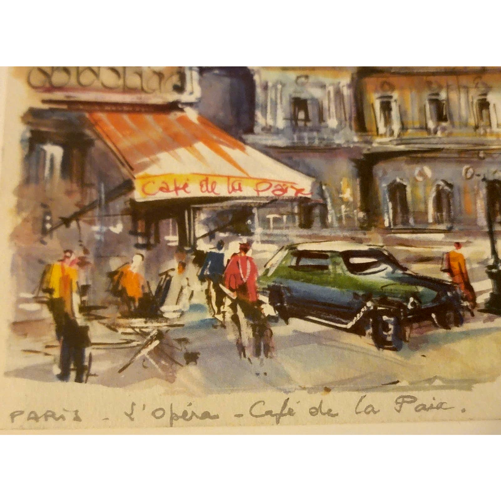  VINTAGE MARIUS GIRARD PARIS CAFE DE LA PAIX. Postcard. Posted in 1965. 