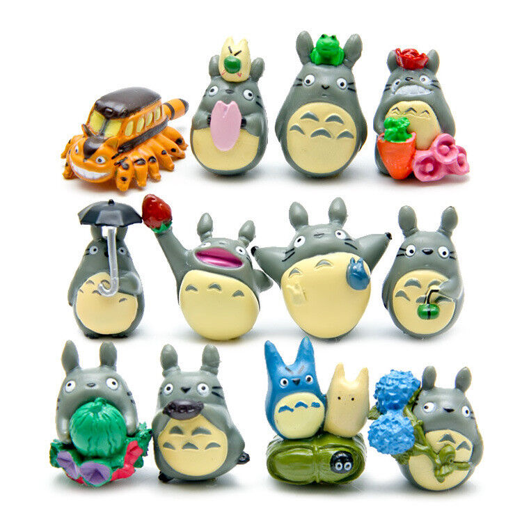 12Pcs/set My Neighbour Totoro Studio Ghibli Cat Bus Doll Children\'s Toy Anime