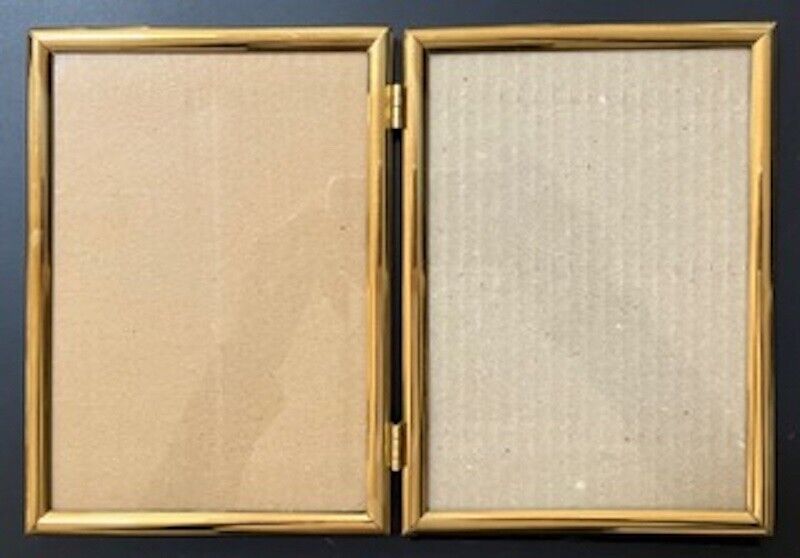 Vintage Two Sided Gold Brass/Metal Folding Frames