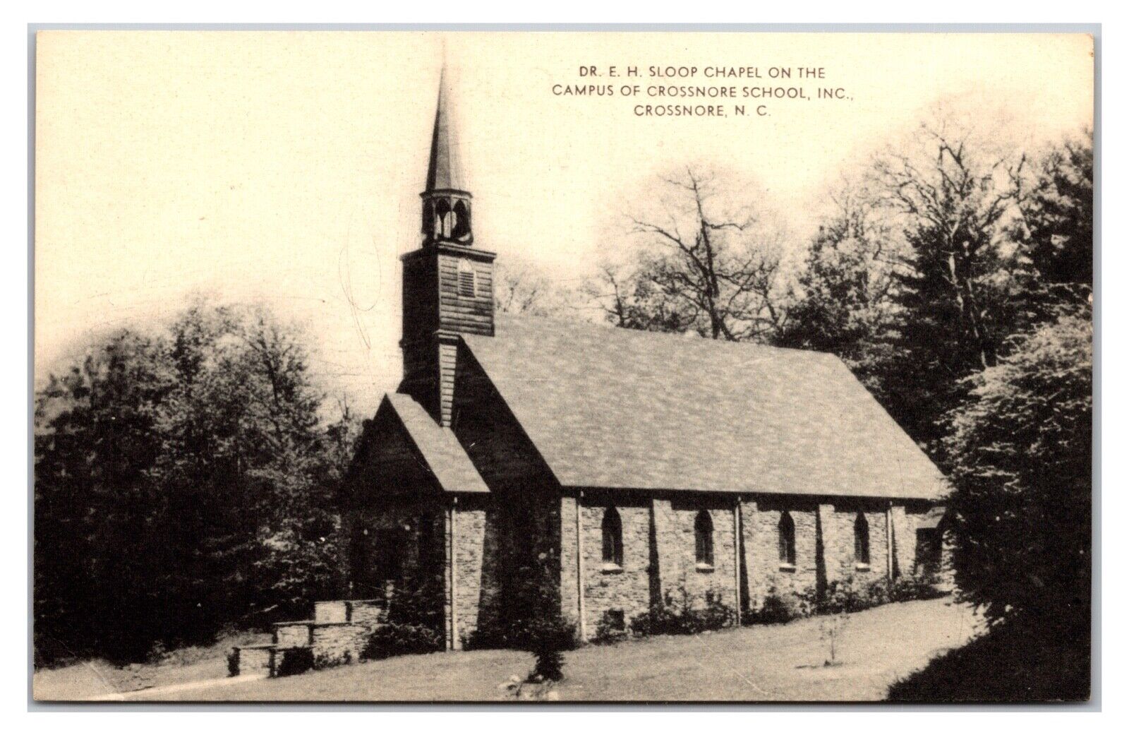 Vintage 1930s- Dr .E. H. Sloop Chapel, Crossnore School, North Carolina Postcard