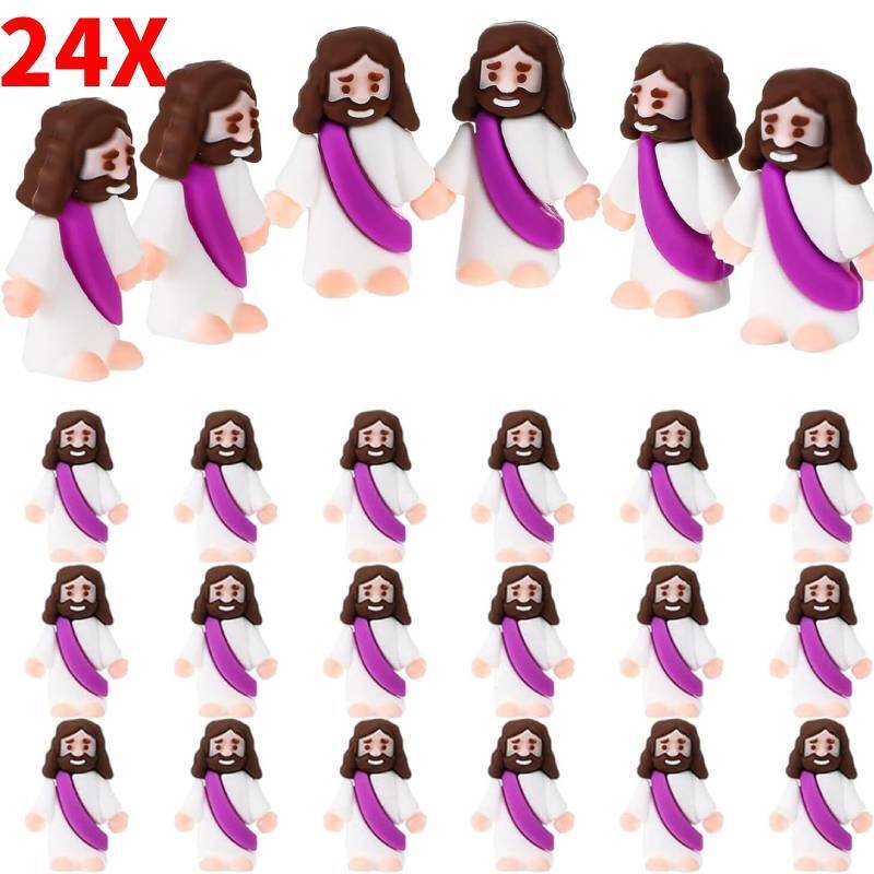 24Pcs JesusToys  Mini~Jesus Figurine Tiny Jesus-Figurine Easter Decorations