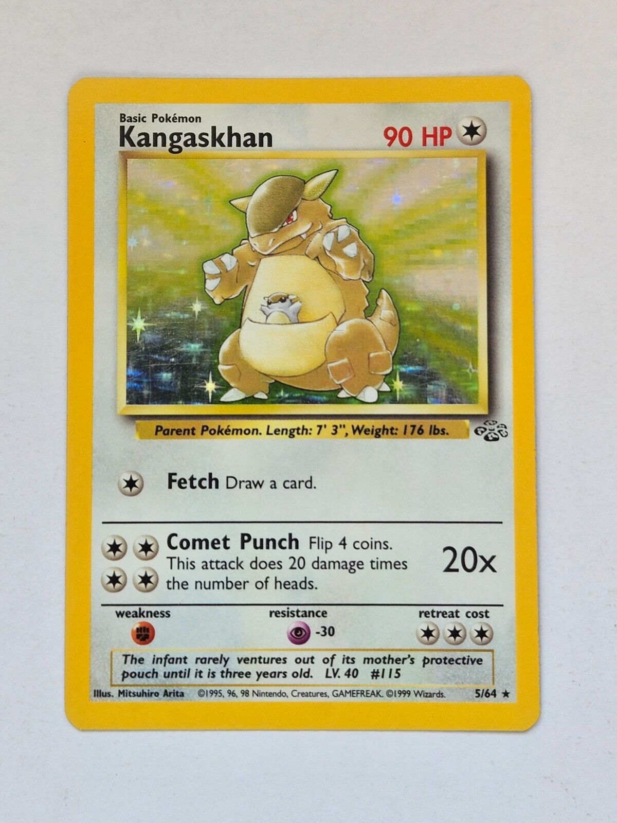 Kangaskhan 5/64 Jungle Set Rare Holo Pokemon Card WOTC 1999 - EX/Near Mint