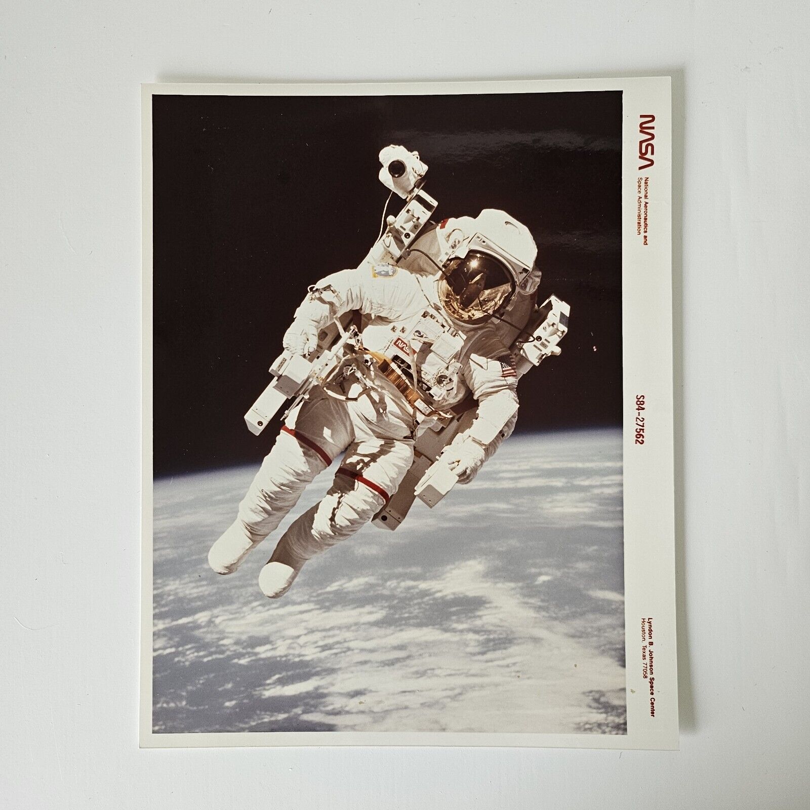 NASA Red Numbered MMU 1st Free Flight Bruce McCandless Photograph
