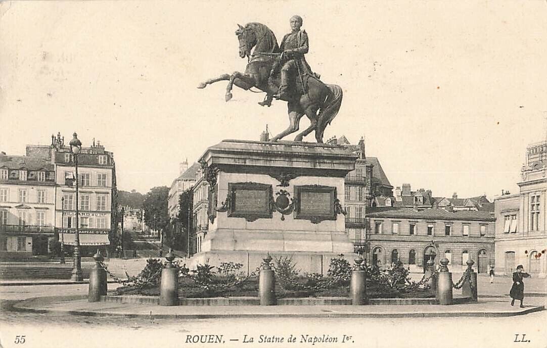 Postcard Statue of Napoleon 1st Rouen France DB