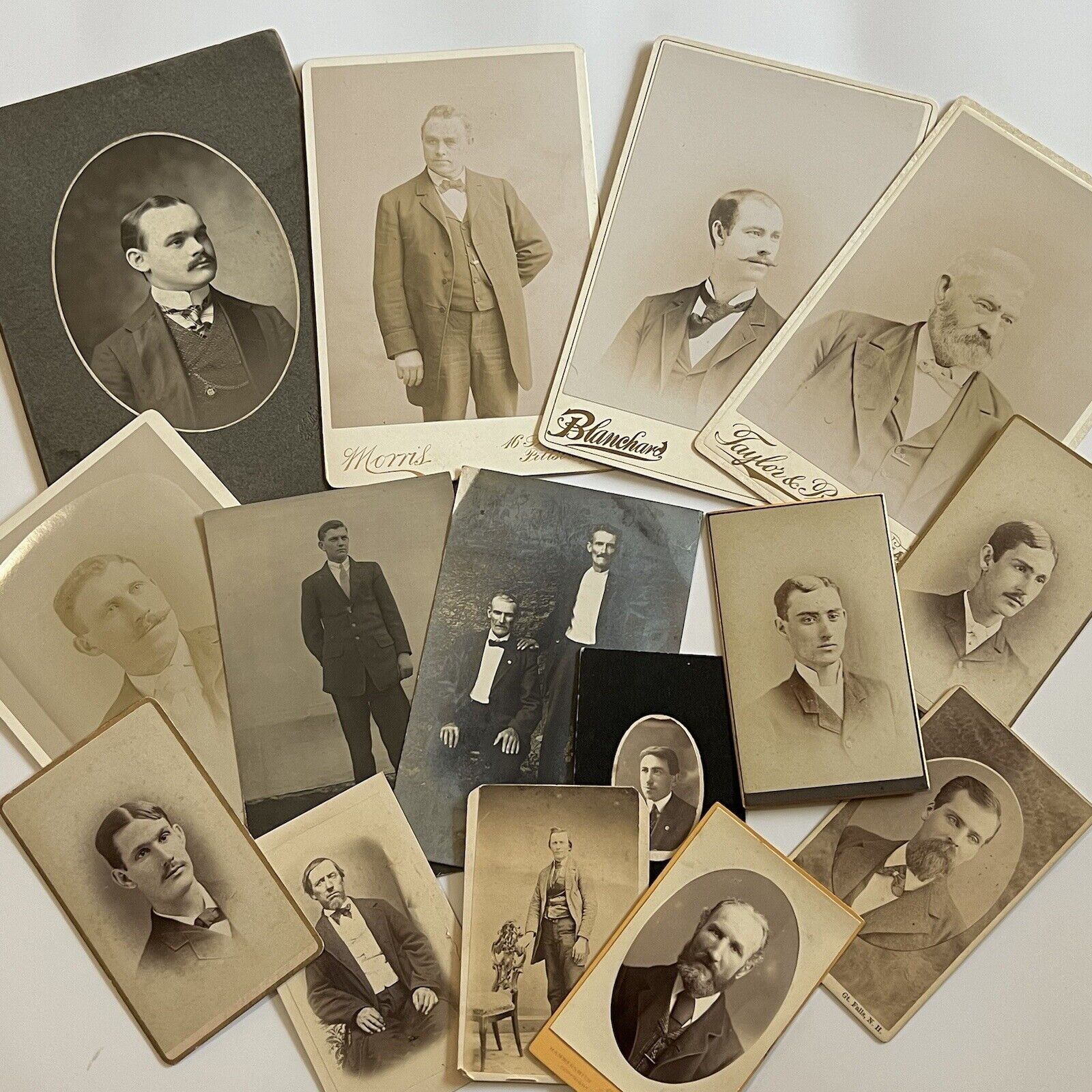 Antique Photograph Cabinet Card & CDV & RPPC Lot Of 15 Variety Handsome Men