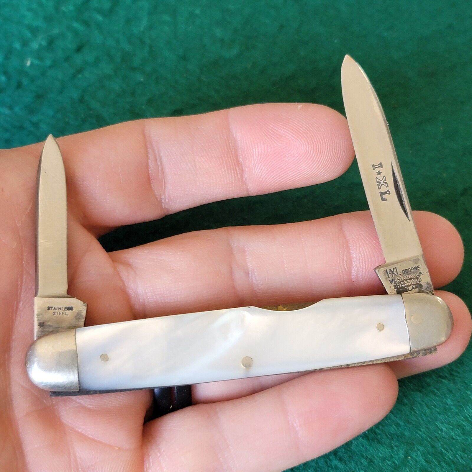Old Vintage Antique Wostenholm IXL Large Pearl Gents Pen Folding Pocket Knife