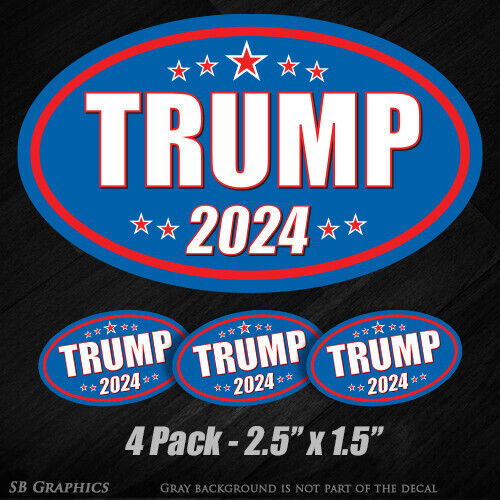 4x Trump 2024 sticker MAGA president vinyl hard hat Republican America FJB