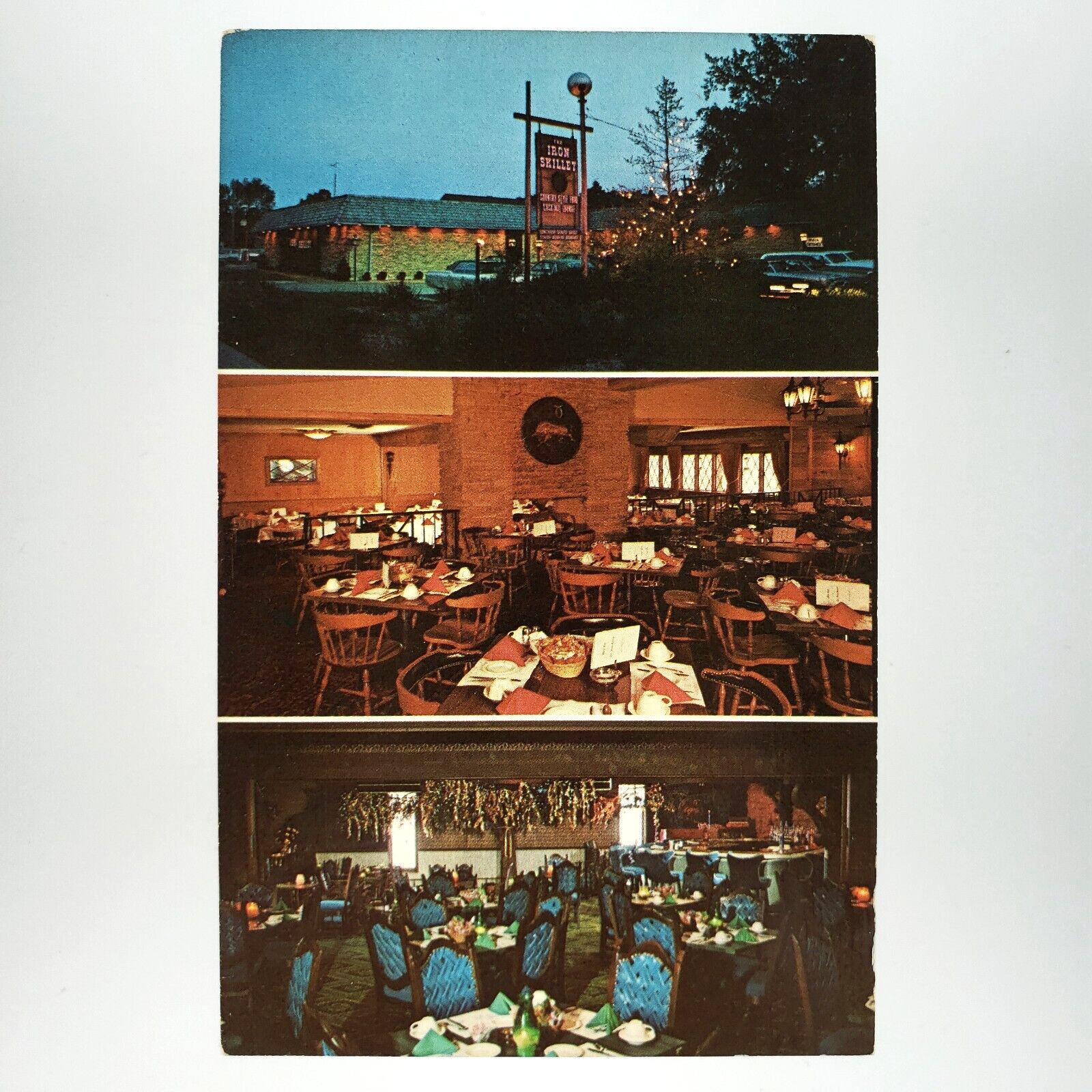 Iron Skillet Restaurant Algonquin Postcard 1960s Illinois Country Diner H308