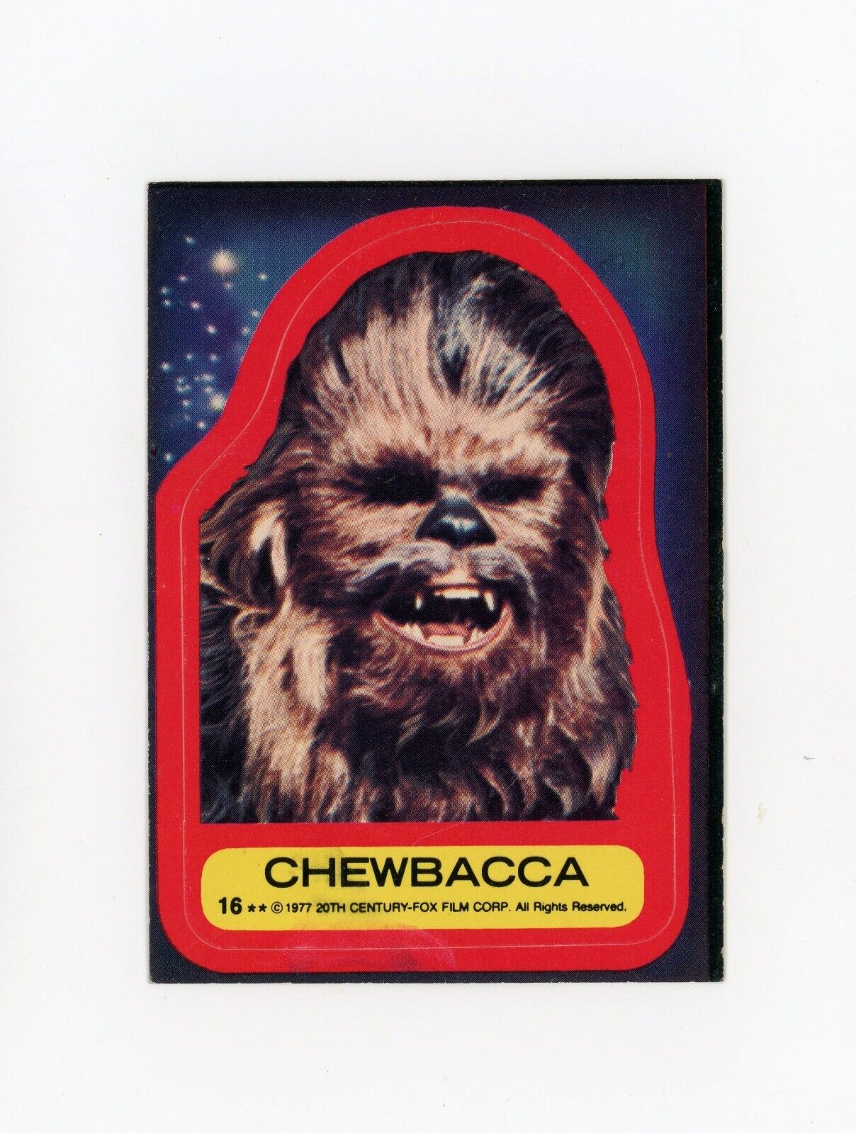 Chewbacca 1977 Topps Star Wars Sticker #16 EX-MT