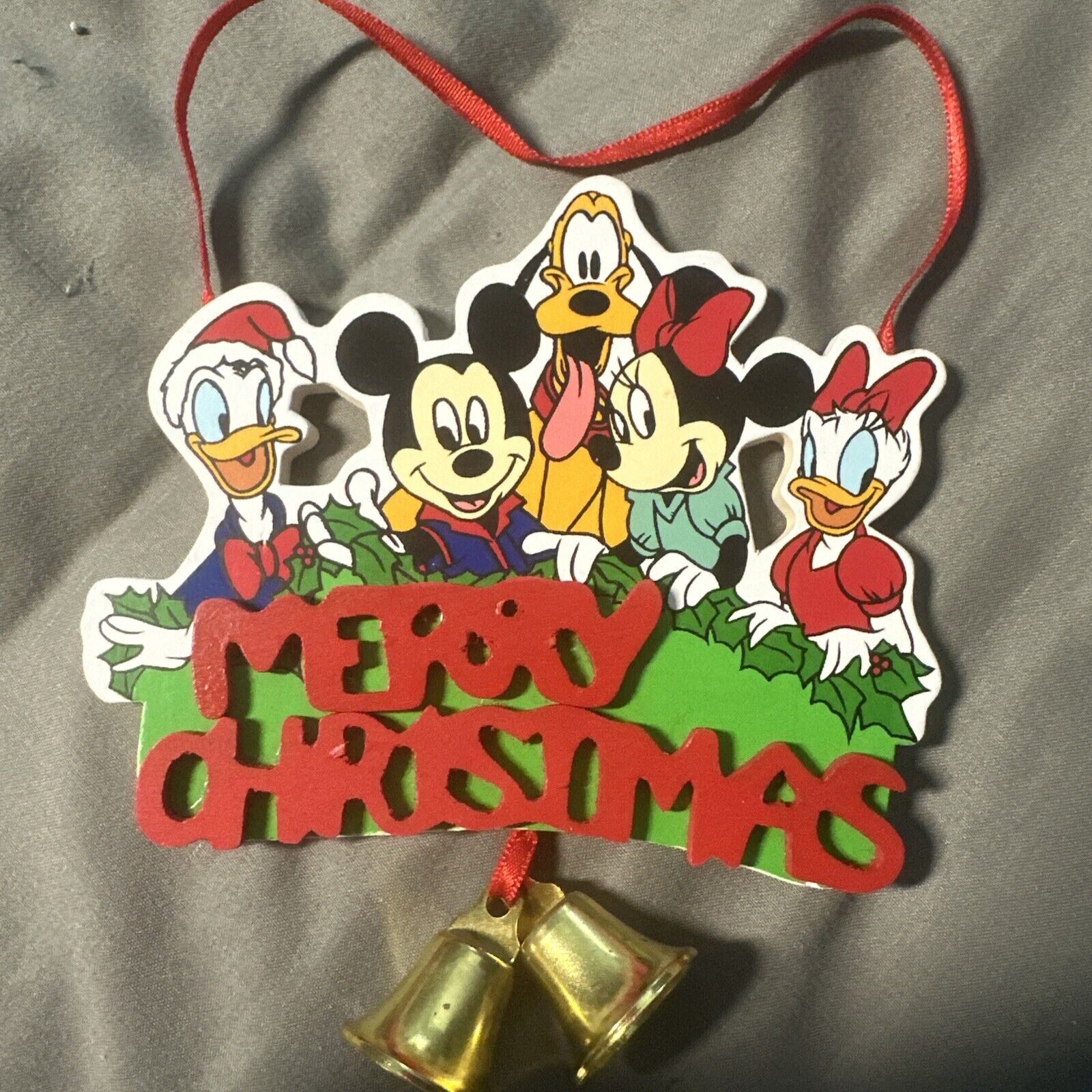 Vintage Wooden Disney Mickey And Friends Cut Out Christmas Ornament Kurt Adler