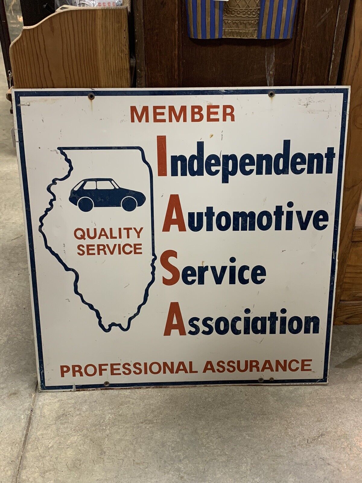 VTG DOUBLE SIDED MEMBER IASA INDEPENDENT AUTOMOTIVE SERVICE ASSOCIATION  SIGN EY